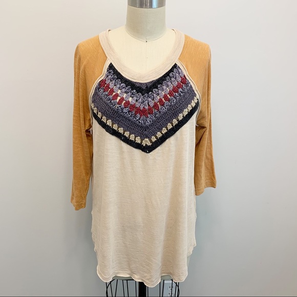 Free People Spring Bound Crochet Tee Small - Picture 5 of 14